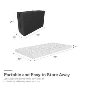 DHP  4" Tri-Folding Mattress - White - Twin
