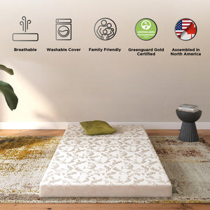 DHP  4" Tri-Folding Mattress - White - Twin