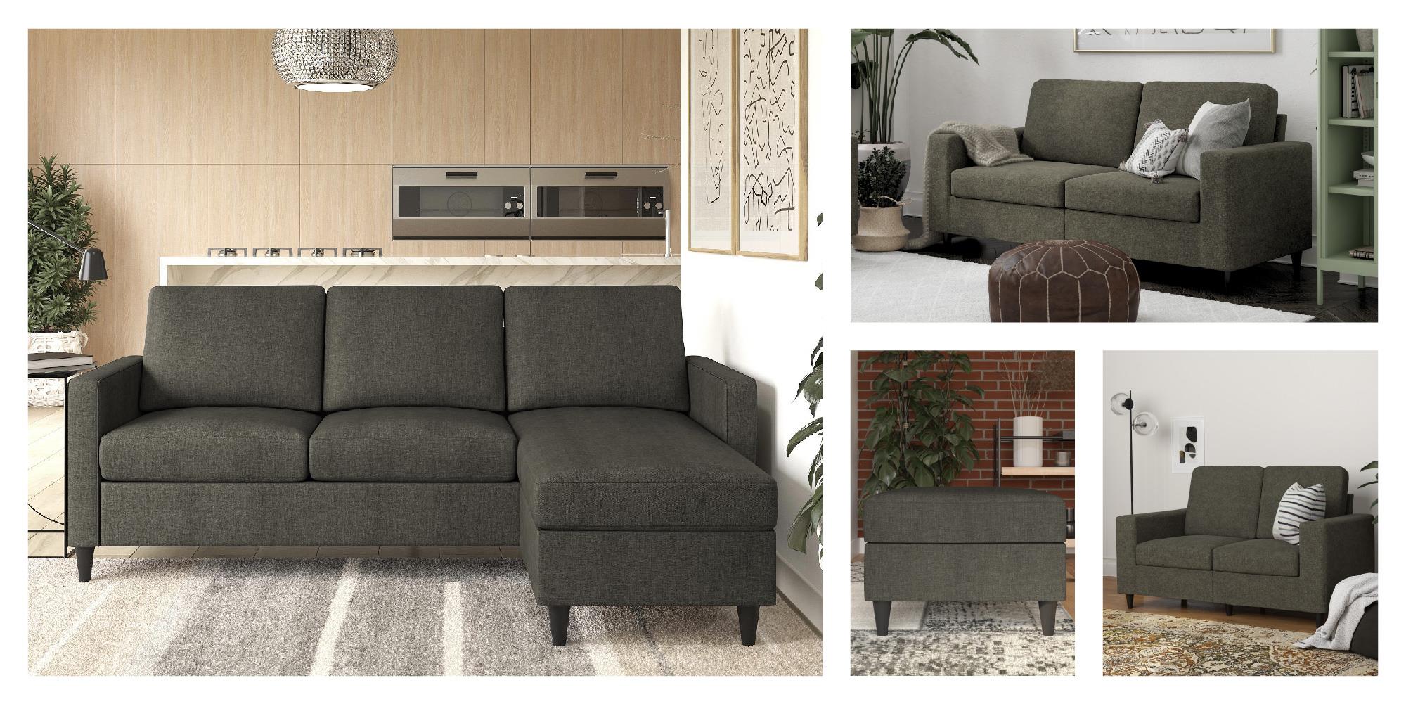 DHP Cooper Sofa - Grey Linen