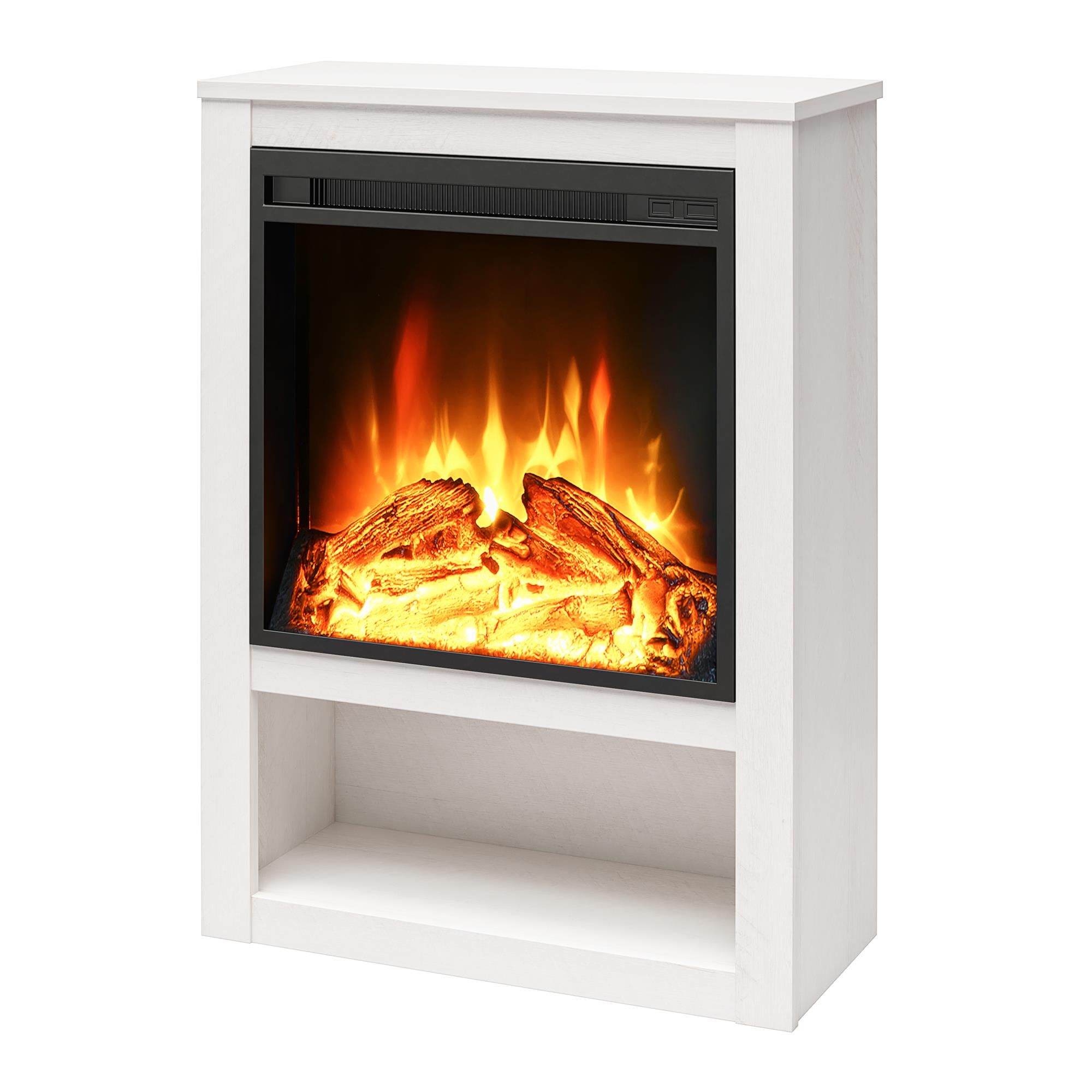 Ameriwood Home Clermont Electric Fireplace Mantel - Ivory Oak