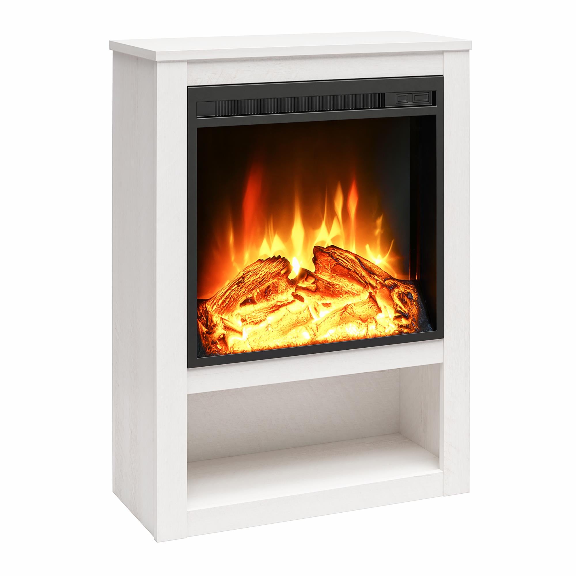 Ameriwood Home Clermont Electric Fireplace Mantel - Ivory Oak