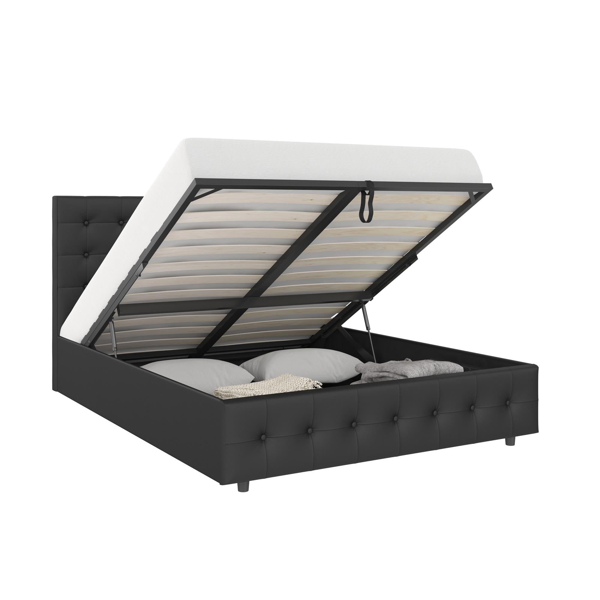 DHP Cambridge Upholstered Bed with Storage - Black - Queen