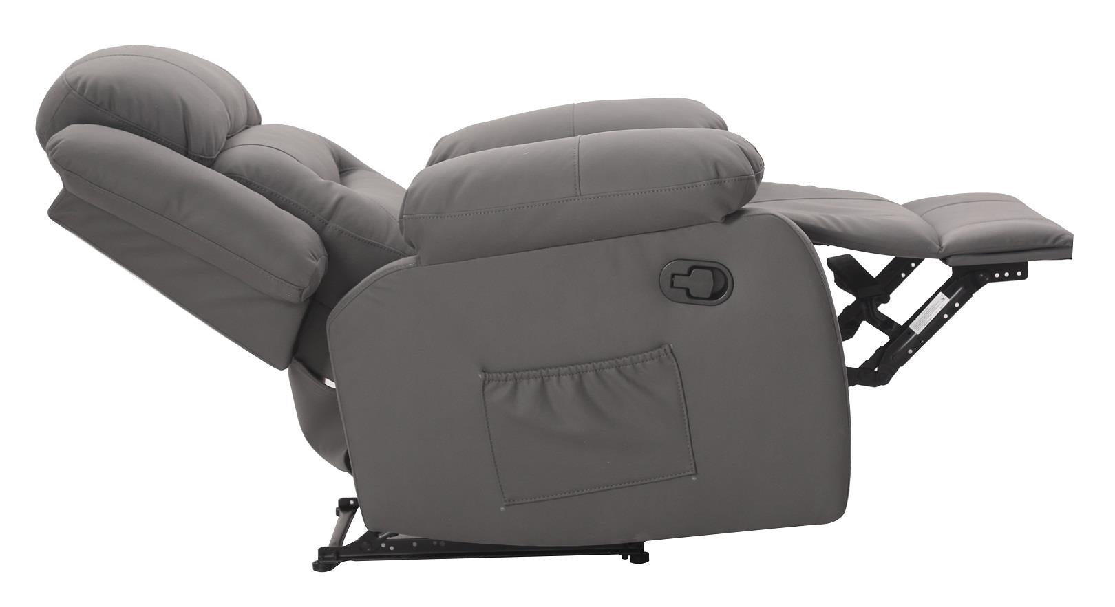 DHP Miller Pushback Recliner with Cupholder - Gray
