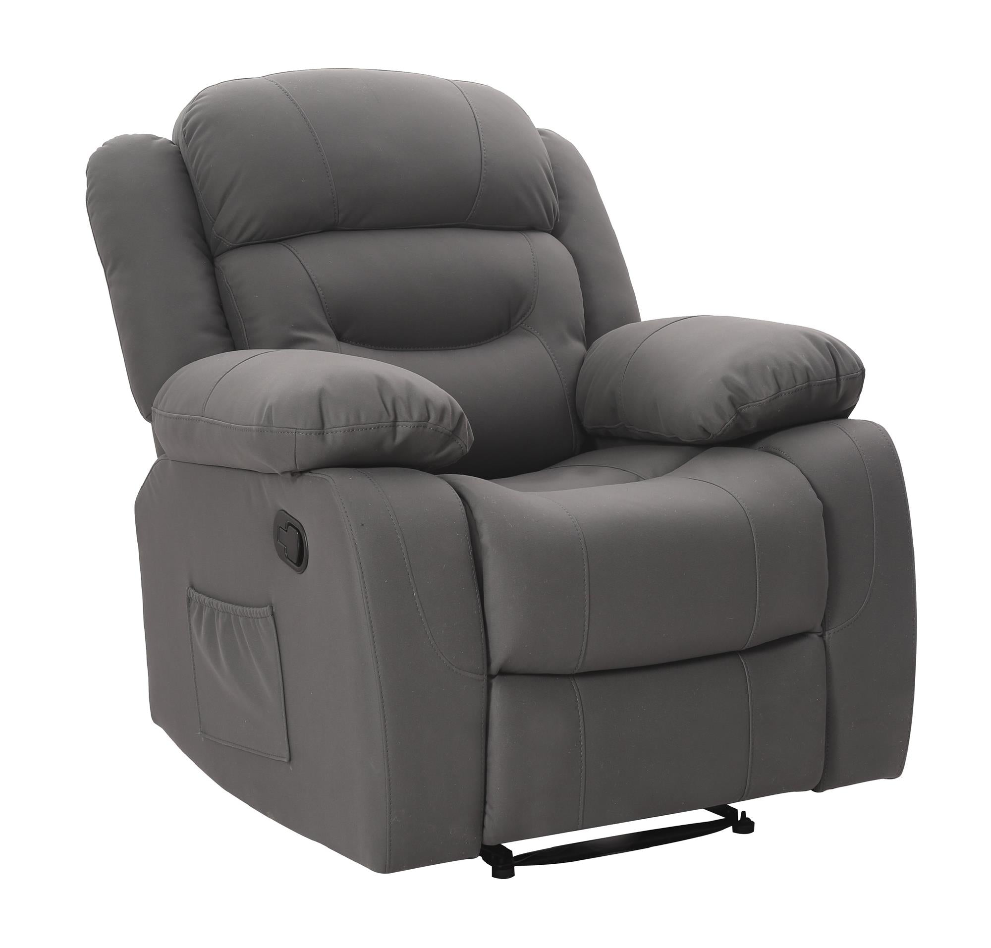 DHP Miller Pushback Recliner with Cupholder - Gray