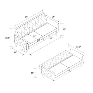 CosmoLiving Liberty Futon Sofa Bed with Storage - Light Gray
