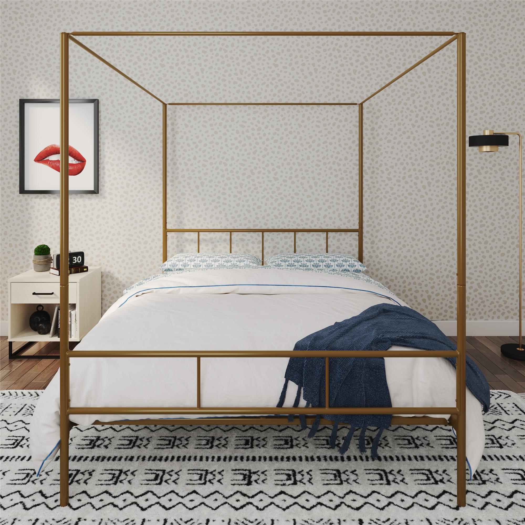Novogratz Marion Canopy Bed - Gold - Queen