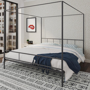 Novogratz Marion Canopy Bed - Dark Gray - King