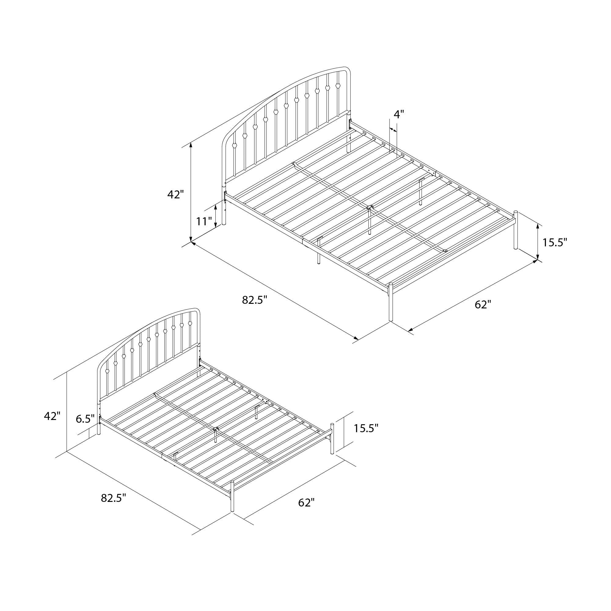 DHP Narla Metal Bed Frame - Black - Queen