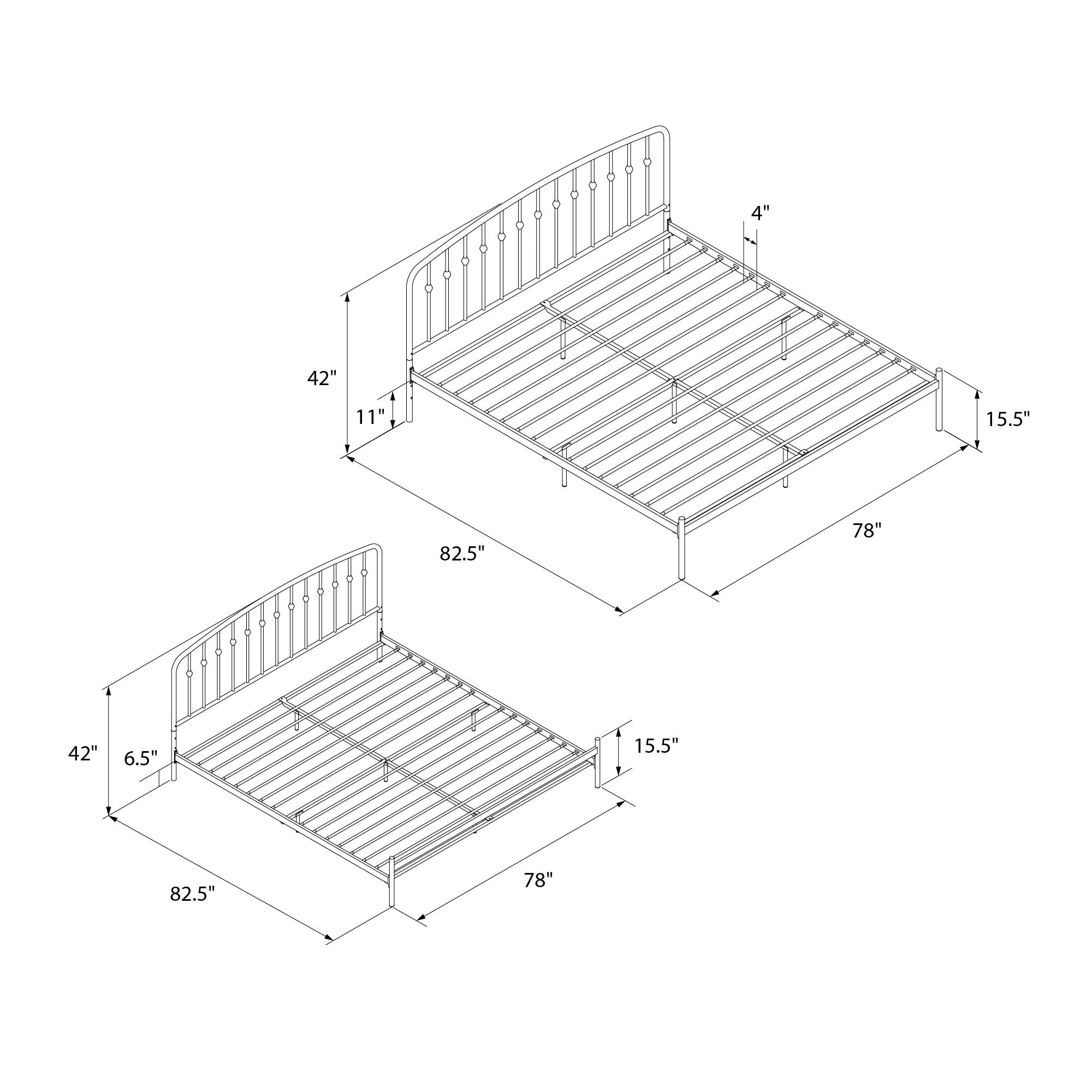DHP Narla Metal Bed Frame - Black - King