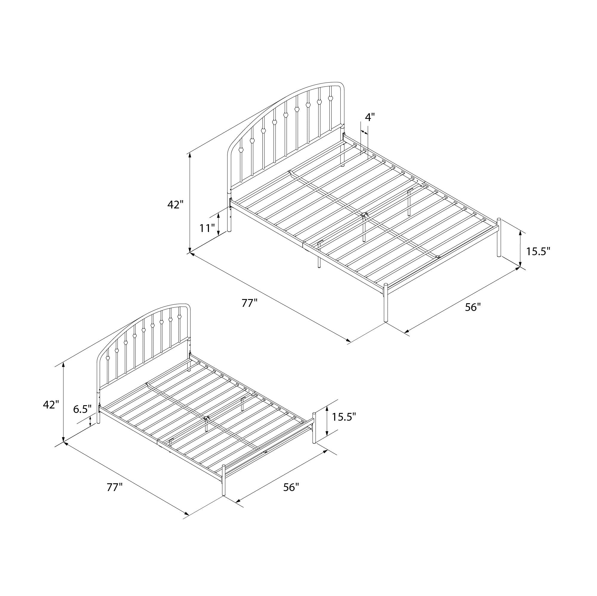 DHP Narla Metal Bed Frame - Black - Full