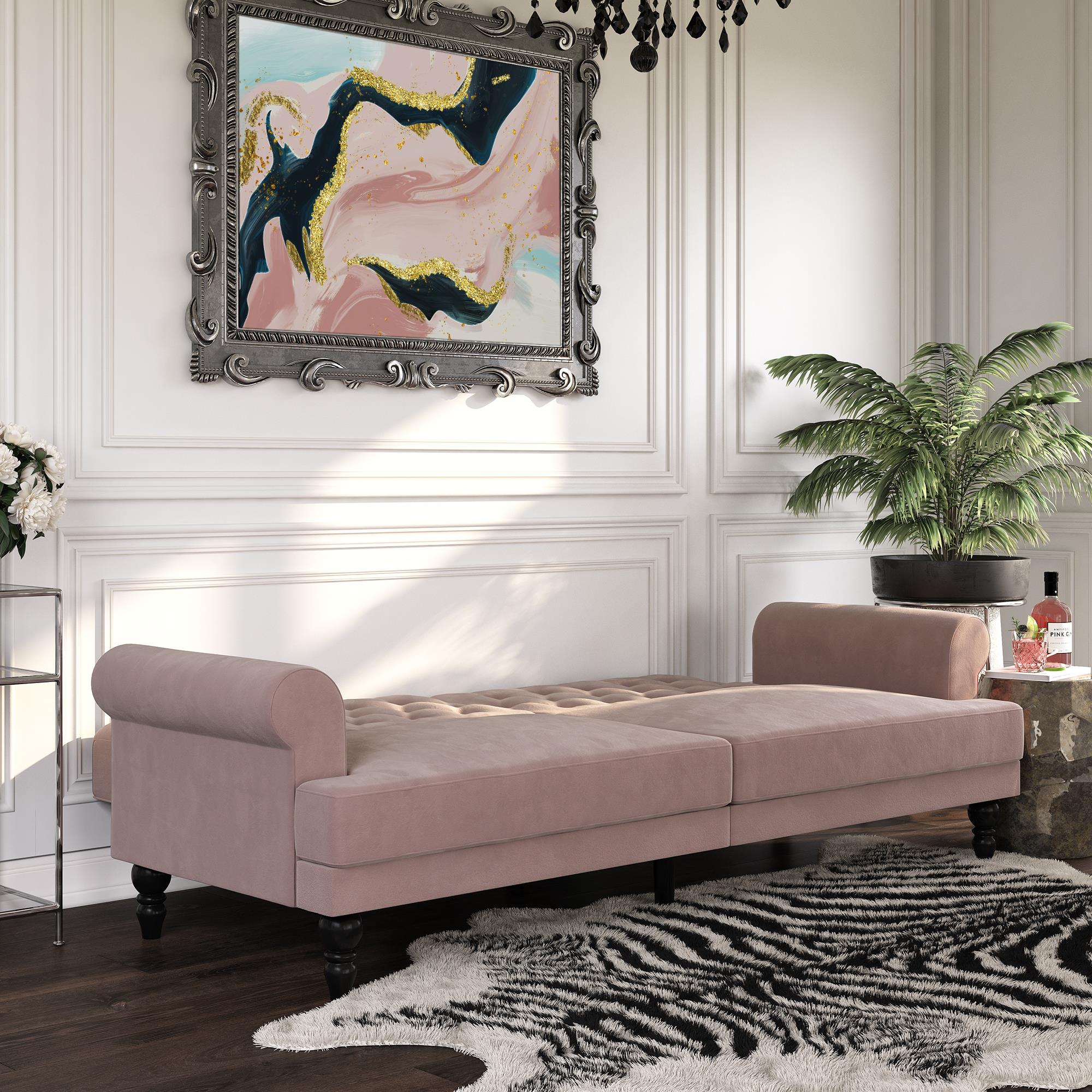 Novogratz Cassidy Upholstered Futon Sofa Bed - Blush