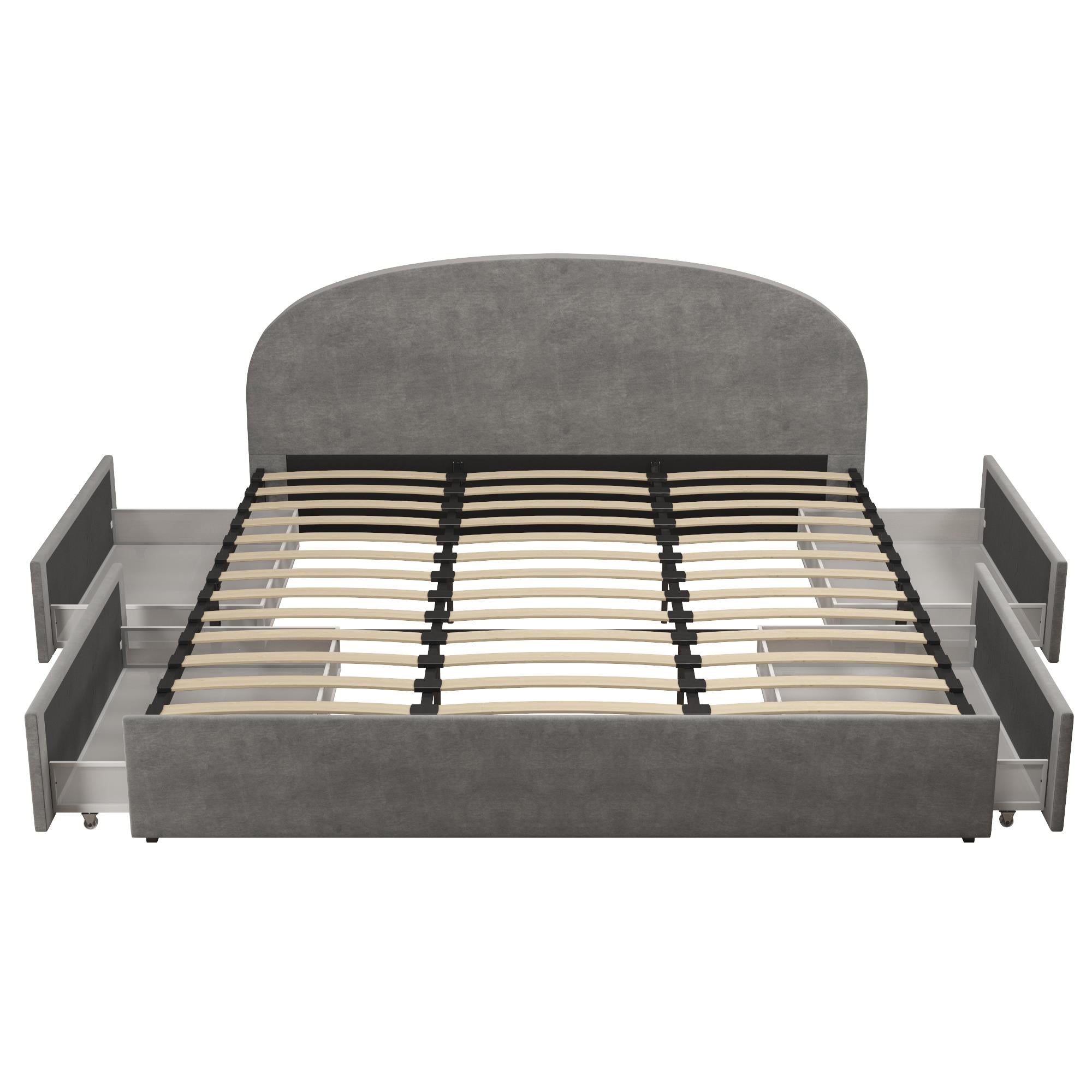 Mr. Kate Moon Upholstered Bed with Storage - Light Gray - King