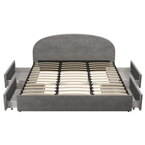 Mr. Kate Moon Upholstered Bed with Storage - Light Gray - King