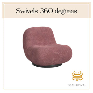 Cortney's Collection Crosby Boucle Swivel Chair - Berry