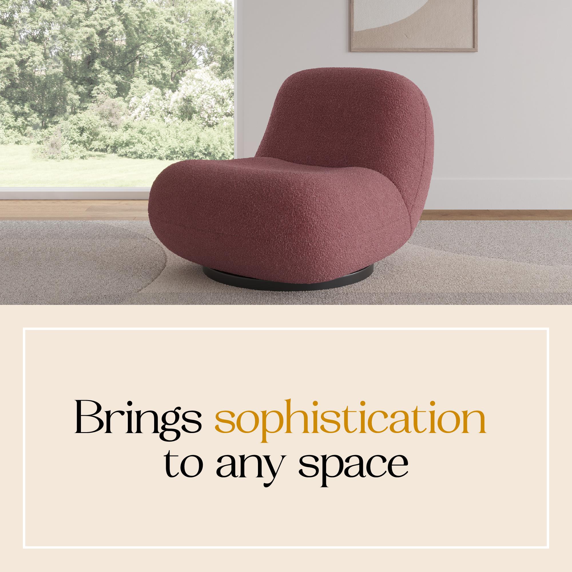 Cortney's Collection Crosby Boucle Swivel Chair - Berry