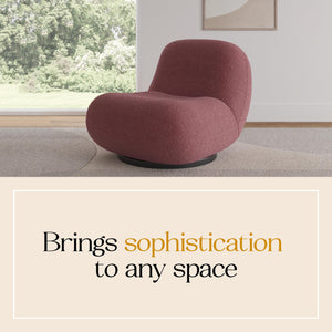Cortney's Collection Crosby Boucle Swivel Chair - Berry