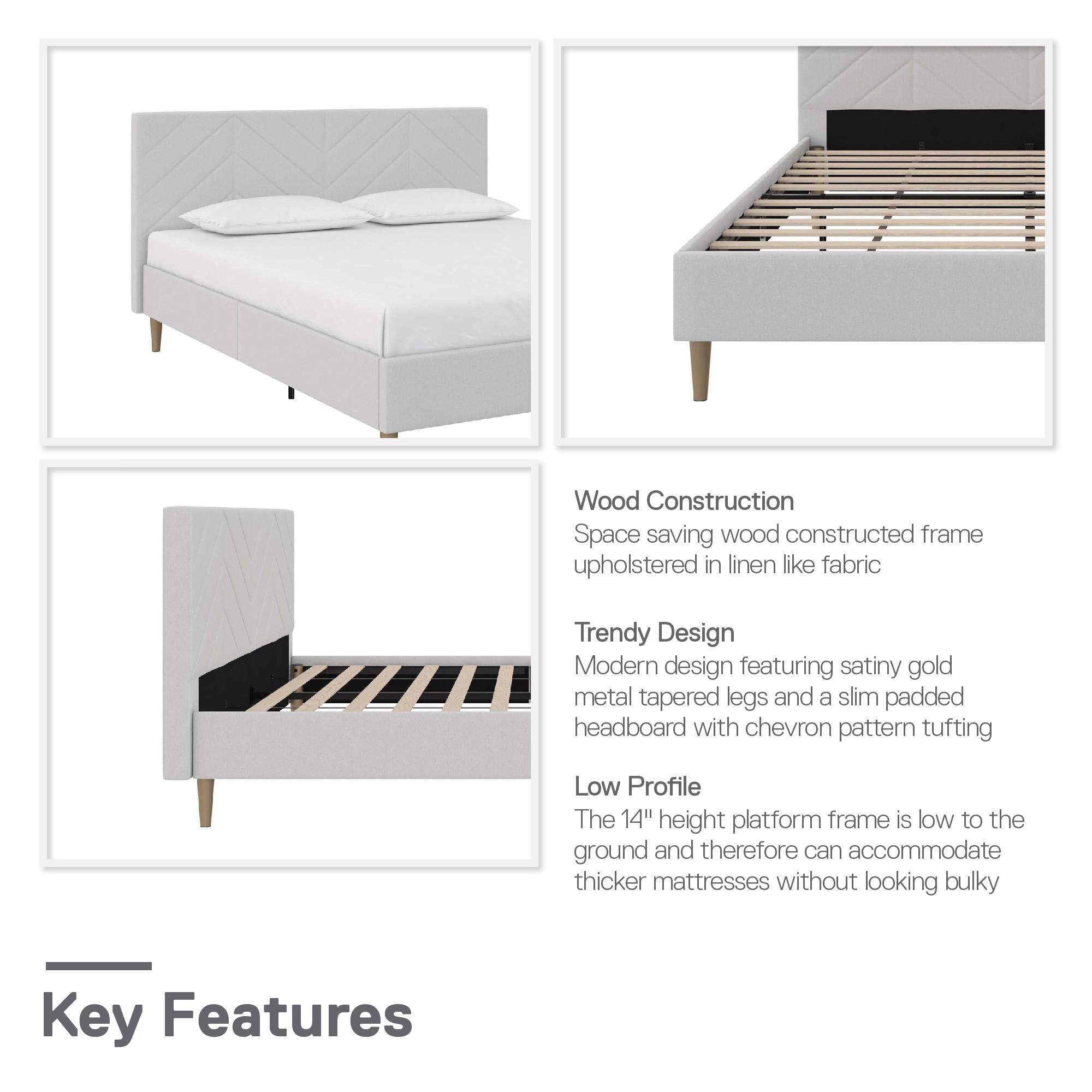DHP Andrea Futon Sofa Bed - Gray - Full