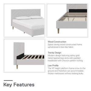 DHP Andrea Futon Sofa Bed - Gray - Full