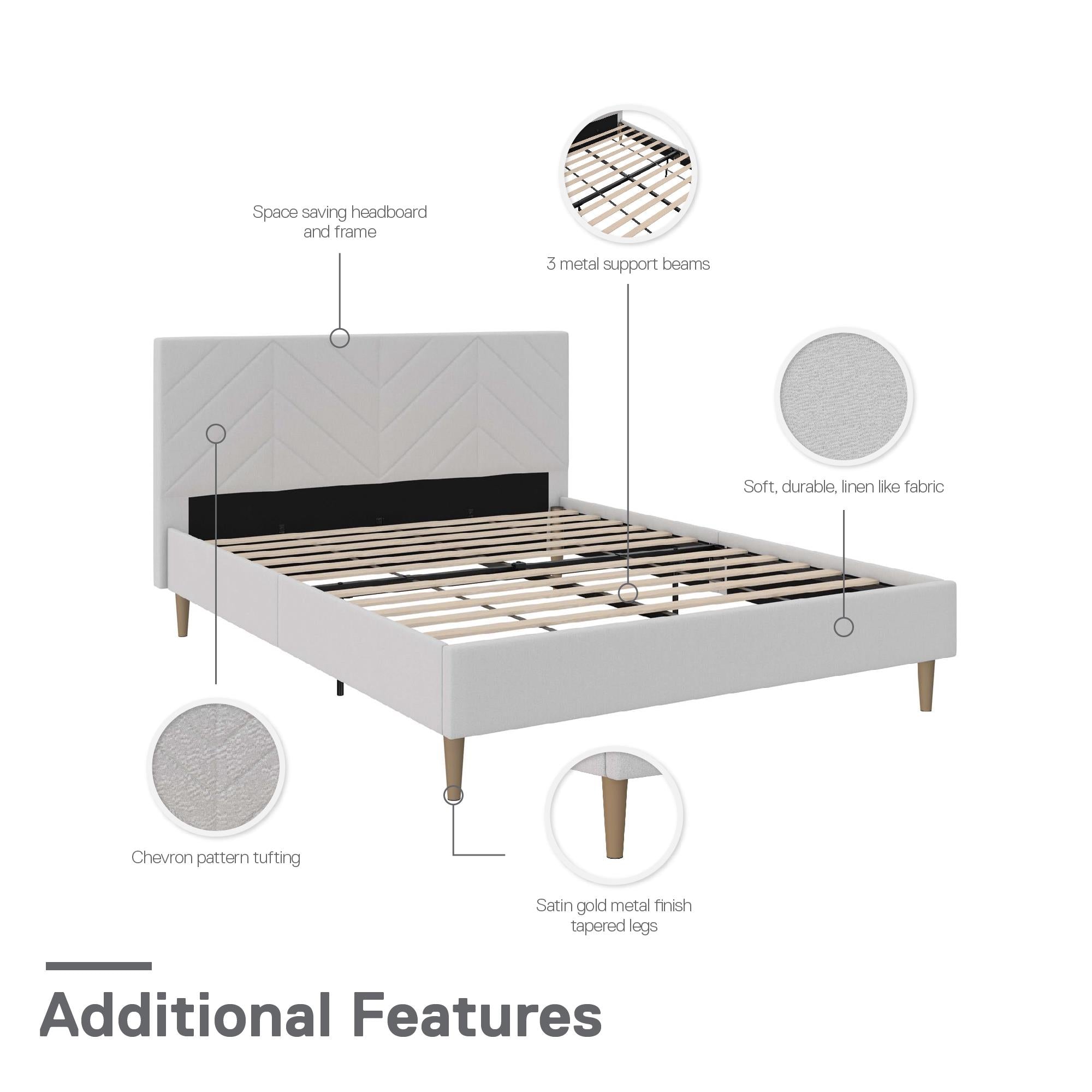 DHP Andrea Futon Sofa Bed - Gray - Queen