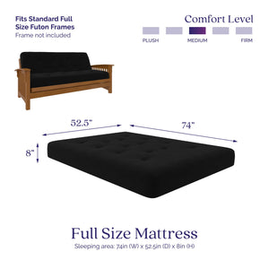 Signature Sleep Braga 8" Spring Coil Full Size Futon Mattress - Black - Full