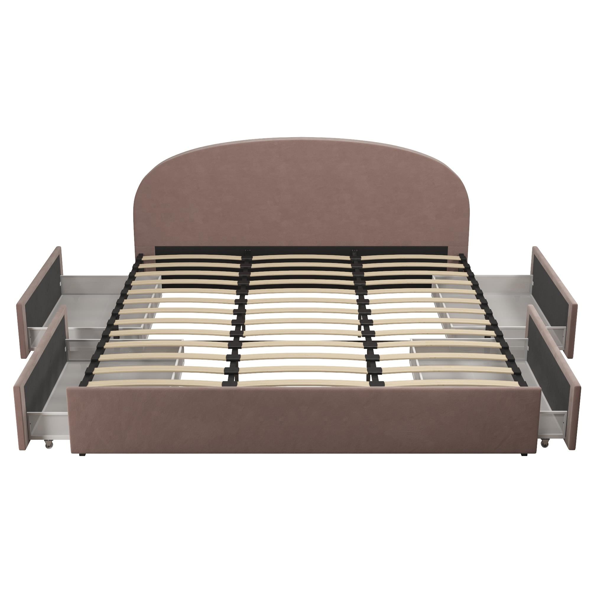 Mr. Kate Moon Upholstered Bed with Storage - Blush - King