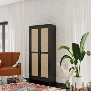 Ameriwood Home Wimberly Tall 2-Door Cabinet - Black Oak