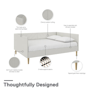 DHP Alicent Upholstered Daybed - Light Gray - Full