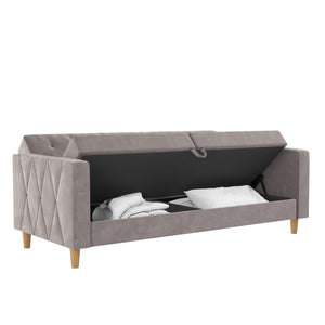 CosmoLiving Liberty Futon Sofa Bed with Storage - Light Gray