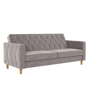 CosmoLiving Liberty Futon Sofa Bed with Storage - Light Gray
