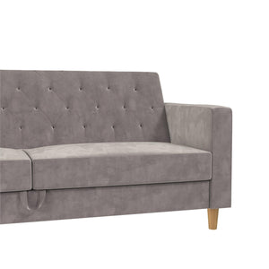 CosmoLiving Liberty Futon Sofa Bed with Storage - Light Gray