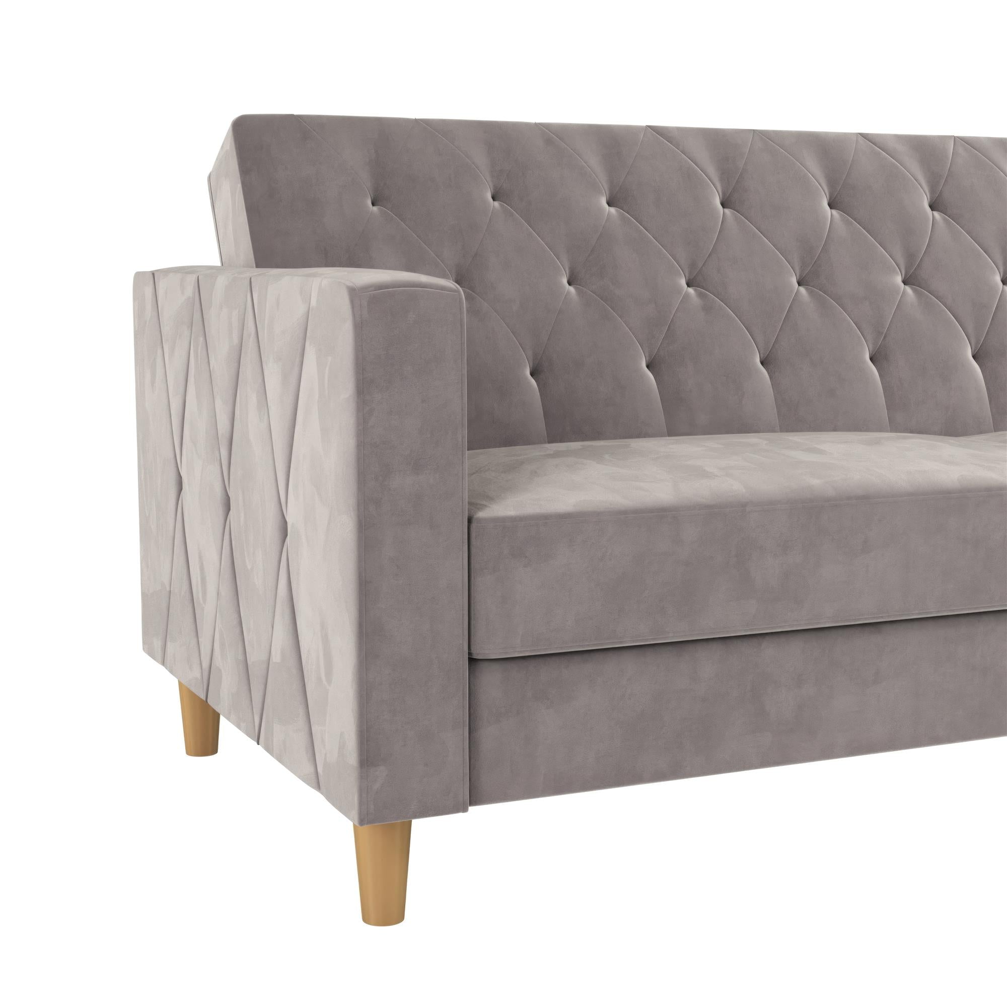 CosmoLiving Liberty Futon Sofa Bed with Storage - Light Gray