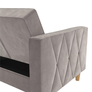 CosmoLiving Liberty Futon Sofa Bed with Storage - Light Gray