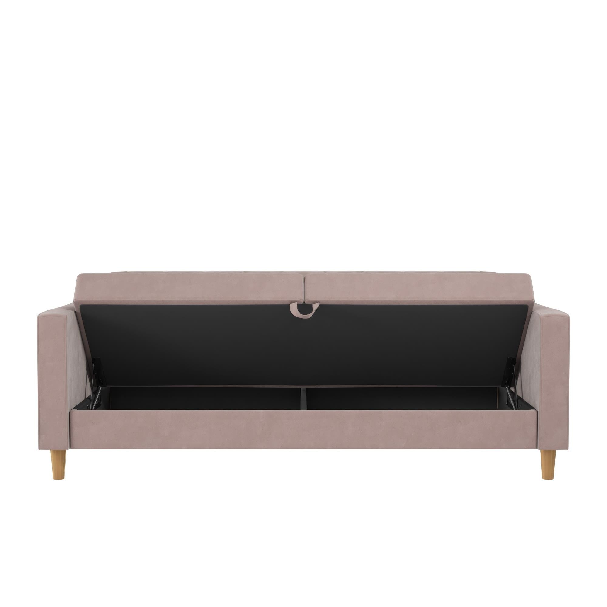 CosmoLiving Liberty Futon Sofa Bed with Storage - Blush