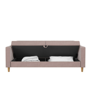 CosmoLiving Liberty Futon Sofa Bed with Storage - Blush