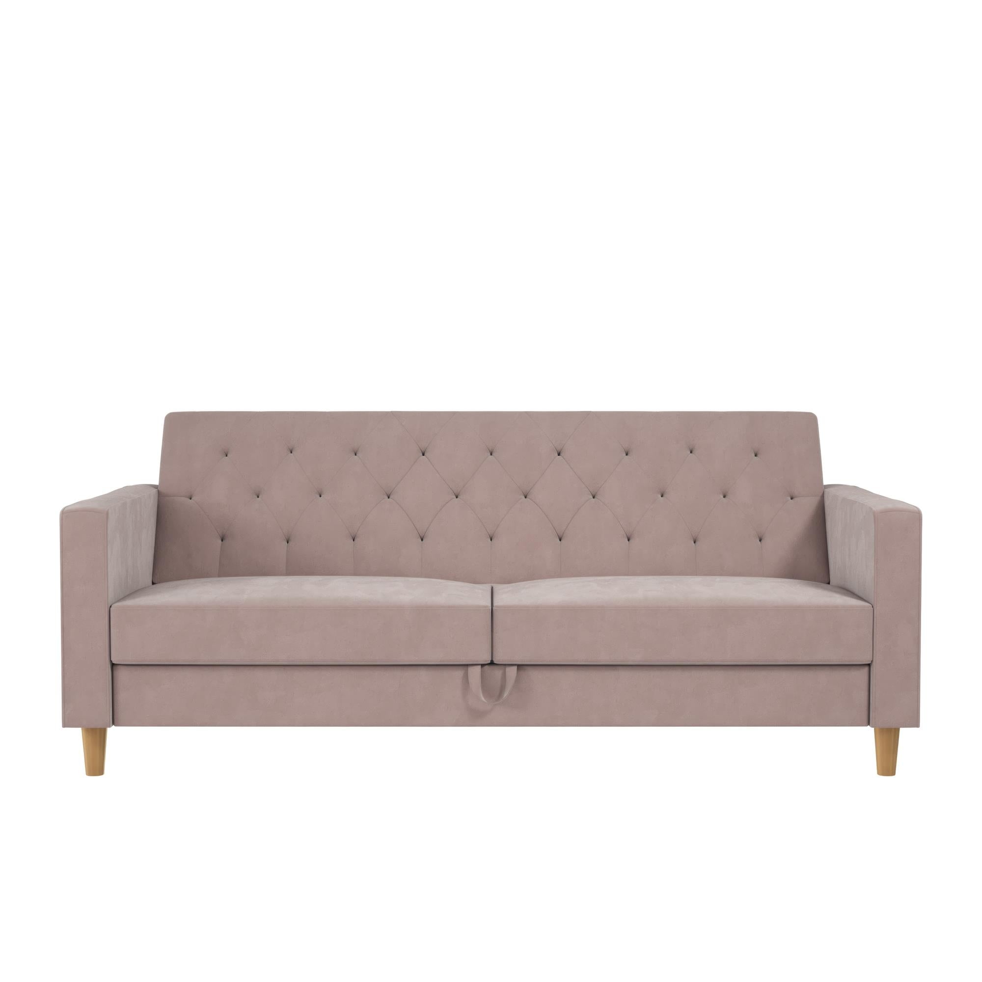 CosmoLiving Liberty Futon Sofa Bed with Storage - Blush