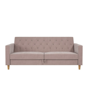 CosmoLiving Liberty Futon Sofa Bed with Storage - Blush