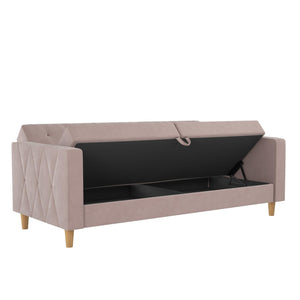 CosmoLiving Liberty Futon Sofa Bed with Storage - Blush