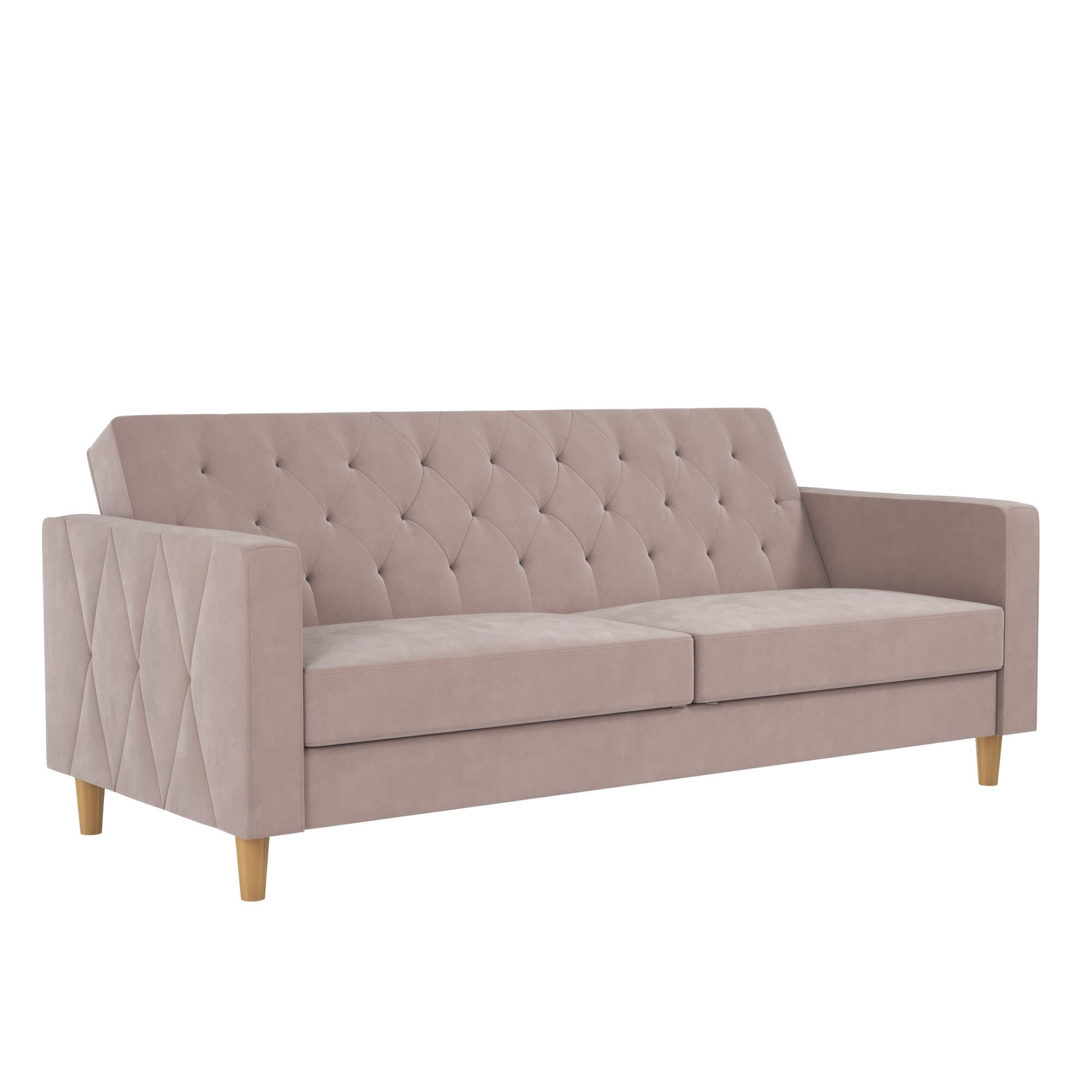 CosmoLiving Liberty Futon Sofa Bed with Storage - Blush