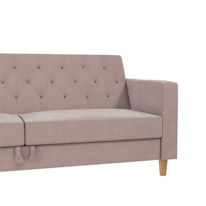 CosmoLiving Liberty Futon Sofa Bed with Storage - Blush