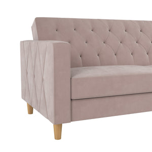 CosmoLiving Liberty Futon Sofa Bed with Storage - Blush