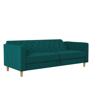 CosmoLiving Liberty Futon Sofa Bed with Storage - Green
