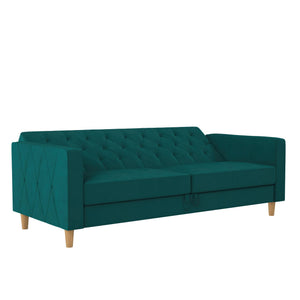 CosmoLiving Liberty Futon Sofa Bed with Storage - Green