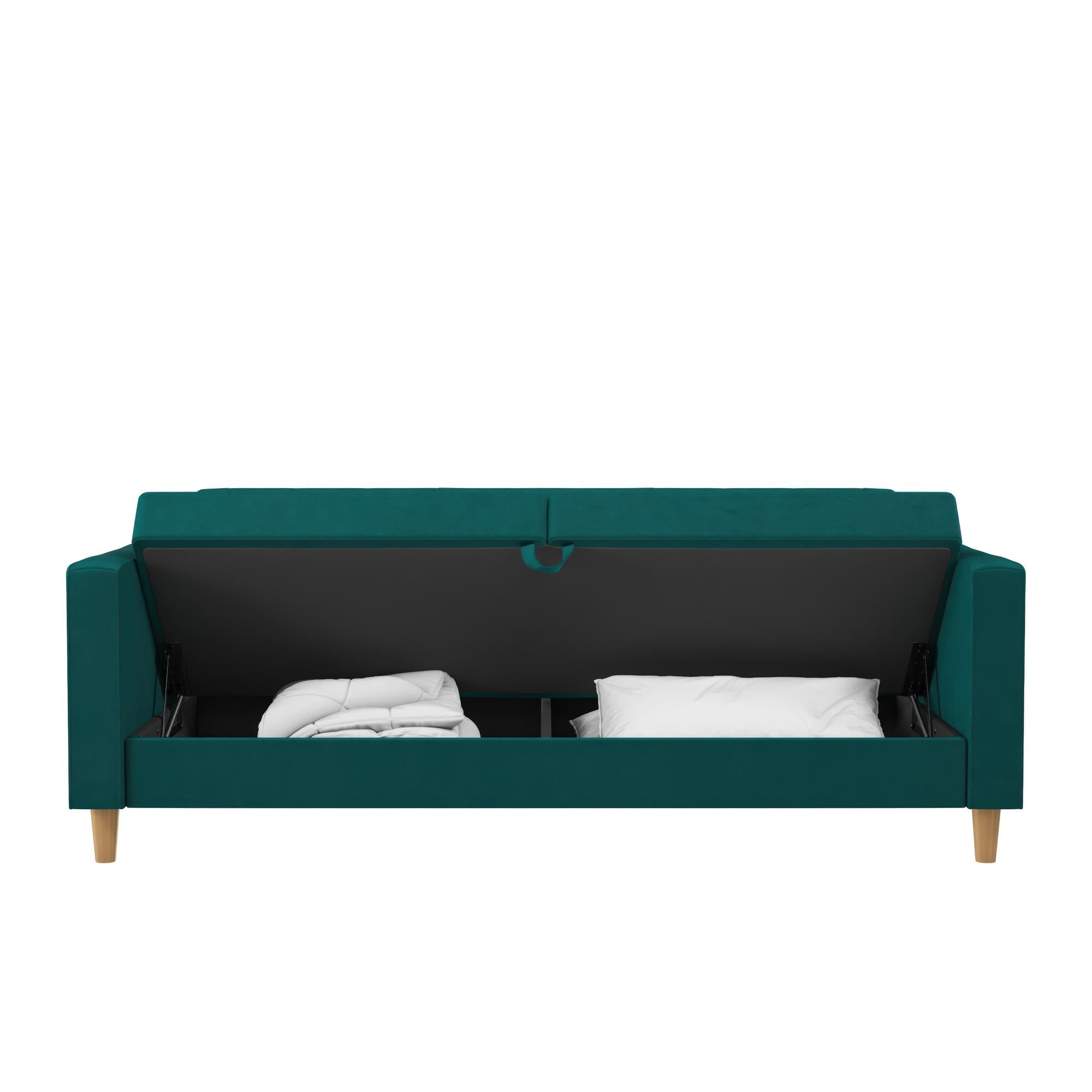 CosmoLiving Liberty Futon Sofa Bed with Storage - Green