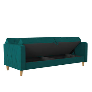 CosmoLiving Liberty Futon Sofa Bed with Storage - Green