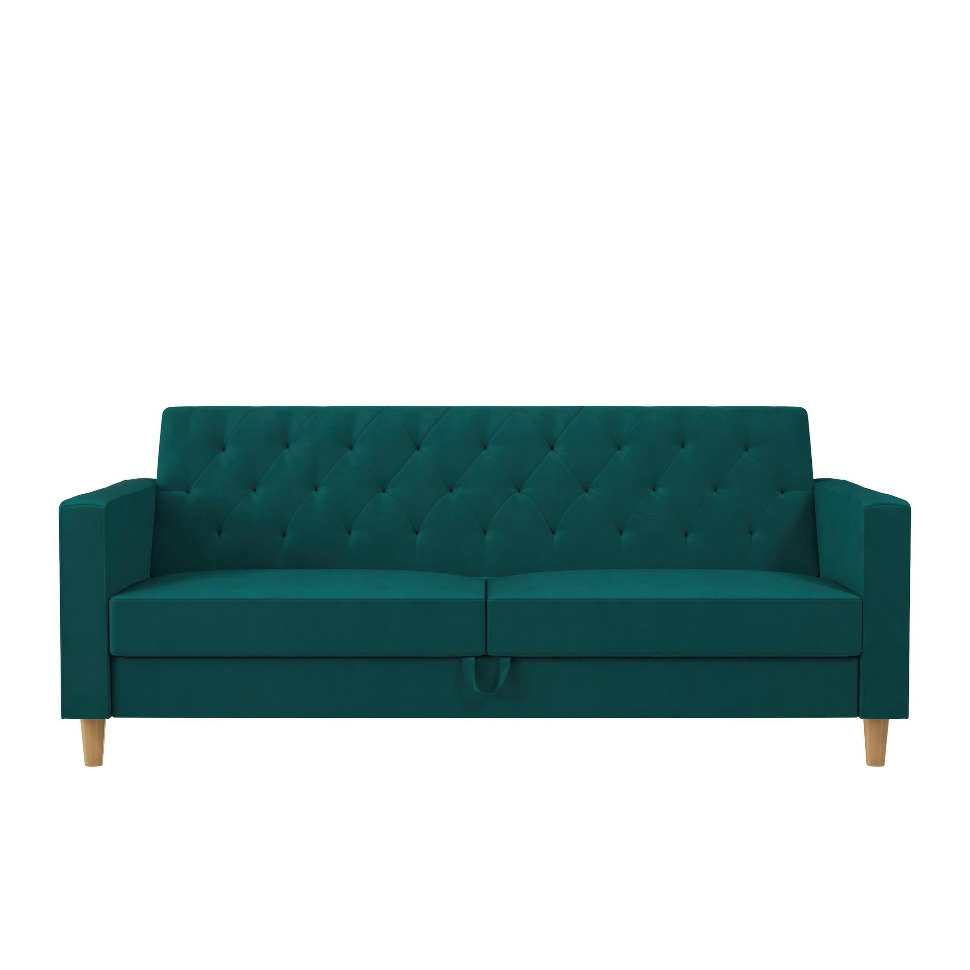 CosmoLiving Liberty Futon Sofa Bed with Storage - Green