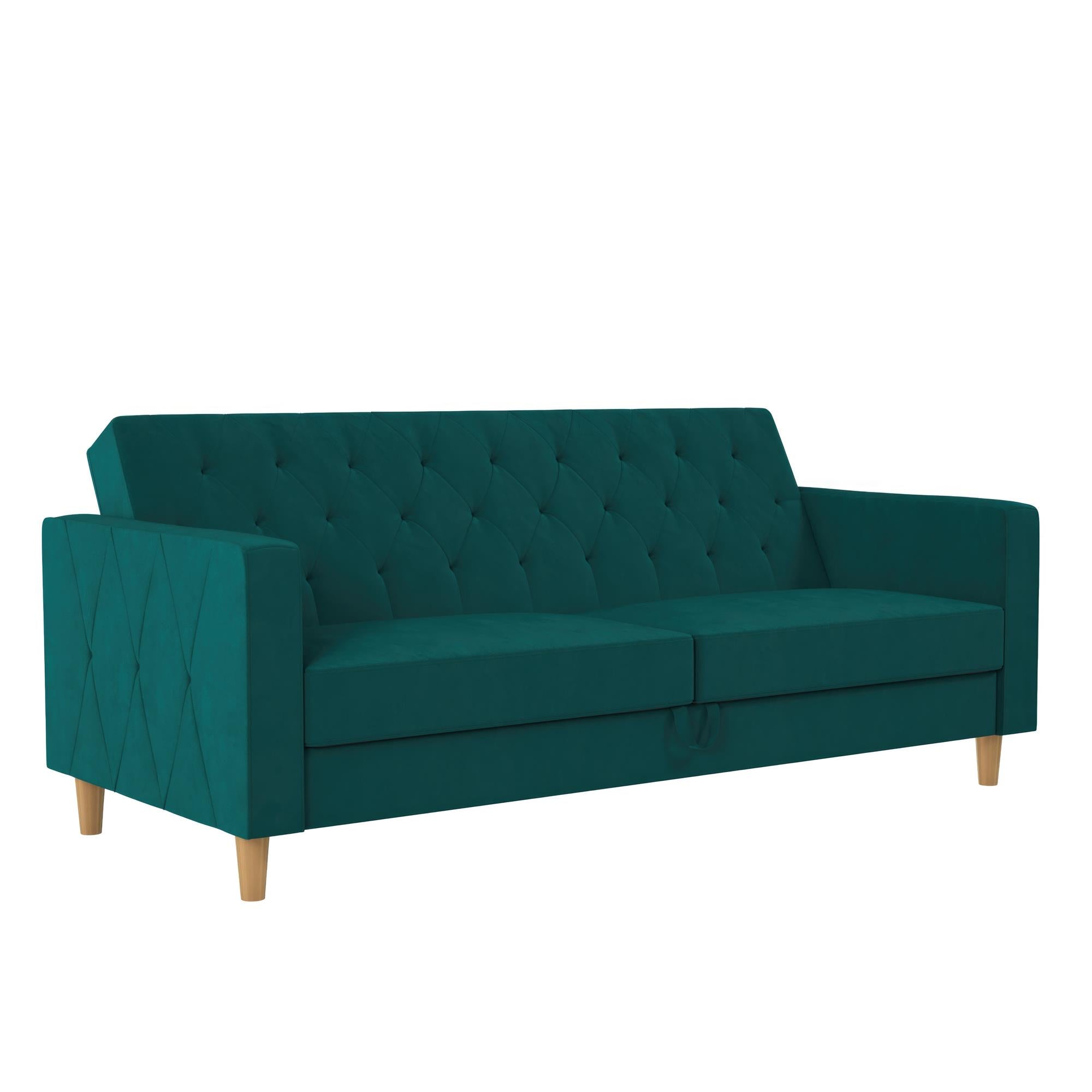 CosmoLiving Liberty Futon Sofa Bed with Storage - Green