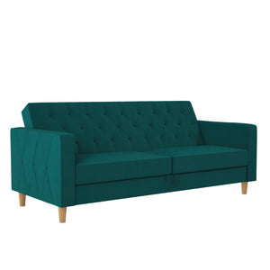 CosmoLiving Liberty Futon Sofa Bed with Storage - Green