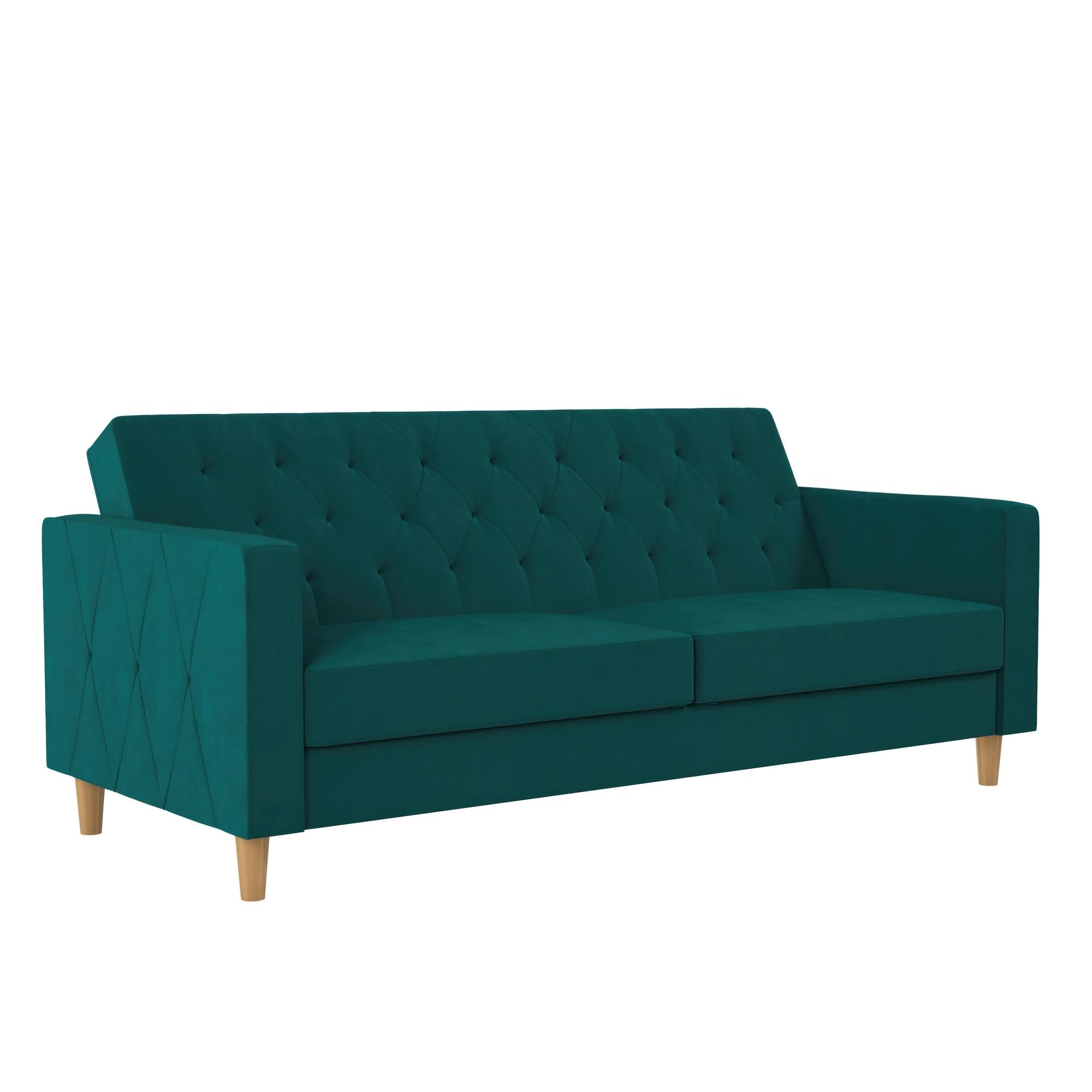 CosmoLiving Liberty Futon Sofa Bed with Storage - Green