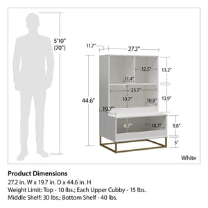 Charlie 3 Piece TV Stand & Toy Storage Organizer / Bookcase Bundle, White - White
