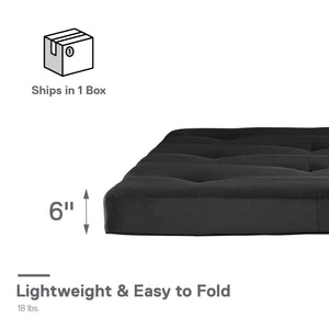 DHP Carson 6" Polyester Futon Mattress - Black - Full